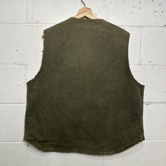 Vintage Carhartt Aztec Pile-Lined Vest “Olive Green” VP166 - Picture 2 of 7